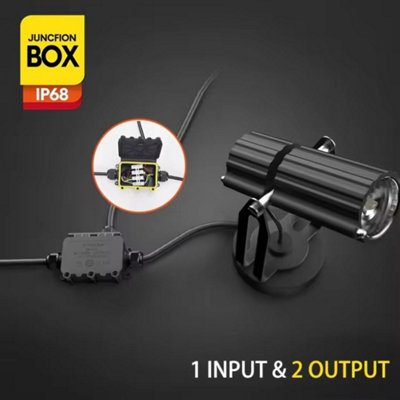 IP68 Waterproof Junction Box 2-Way Outdoor Cable Connector for CCTV ...