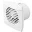 IPX5 Energy Efficient Axial Bathroom Extractor Fan with Back Draft Excluder - Wall or Ceiling Mounted  (100mm with Timer, White)