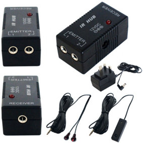 IR Infrared Hub Repeater Remote Control System 1 Receiver & Emitter AV Extender