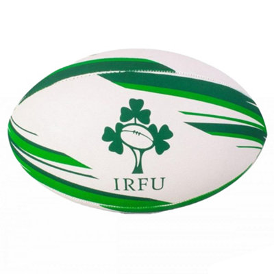 Ireland RFU Crest Rugby Ball White/Green (5)