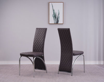 Leather high discount back dining chairs