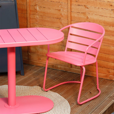 Pink bistro discount table and chairs