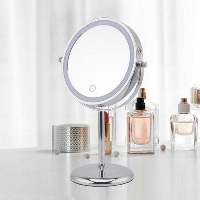 Iris 5x Magnifying Chrome Round LED Vanity Mirror