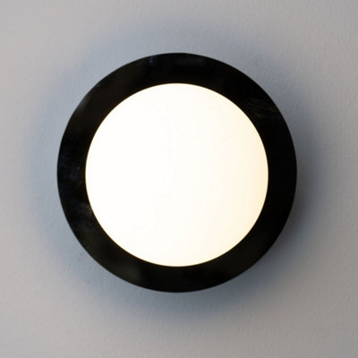 Iris Bathroom IP44 Wall Light Polished Chrome Silver White Frosted Glass Shade Diffuser 5W Integrated LED Round Ball Circle