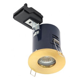 Iris Brass Recessed GU10 Downlight Ceiling Spotlight Fire Rated Fitting IP65
