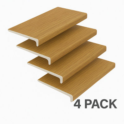 Irish Oak UPVC Window Sill Capping Trim 9mm x 2m 175mm Depth 4 Pack Board Solution