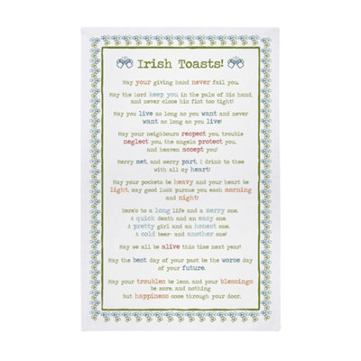 Irish Toasts Irish Heritage 100% Cotton Tea Towel