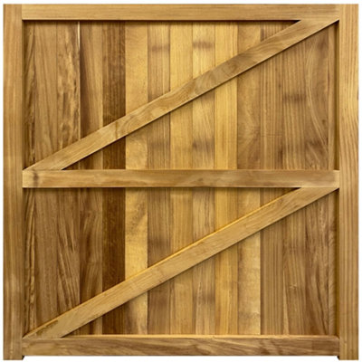 Iroko Croyde Gate Single - 3.0m Wide x 1.8m High - Right Hand Hung