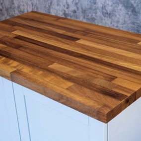 Iroko Worktop 2m x 650mm x 38mm - Premium Solid Wood Kitchen Countertop - Real Iroko Worktops