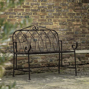 Iron garden bench painted in black - Eibar Iron Outdoor Bench in Noir