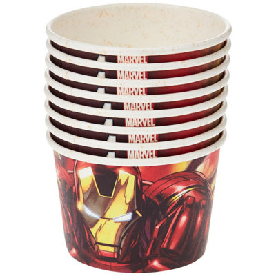 Iron Man Ice Cream Tub (Pack of 8) Red/Gold/White (One Size)