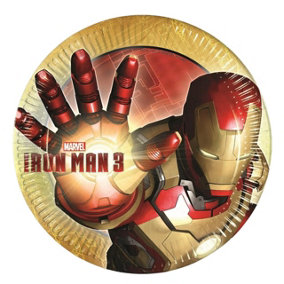 Iron Man Party Plates (Pack of 8) Red/Gold (One Size)