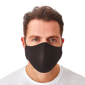 Iron Mountain Workwear 3-Layer Reusable Antibacterial Face Covering, Black (5 Pack)