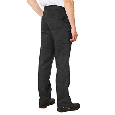 Iron Mountain Workwear Mens Classic Cargo Trousers with Knee Pad Pockets, Black, 30W (29" Short Leg)