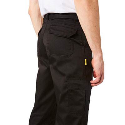 Iron Mountain Workwear Mens Classic Cargo Trousers with Knee Pad Pockets, Black, 40W (31" Reg Leg)