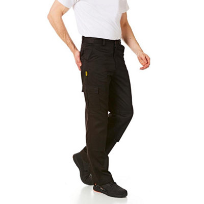 Iron Mountain Workwear Mens Classic Cargo Trousers with Knee Pad Pockets, Black, 40W (31" Reg Leg)