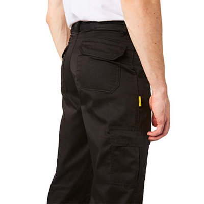 Iron Mountain Workwear Mens Classic Cargo Trousers with Knee Pad Pockets, Black, 42W (31" Reg Leg)