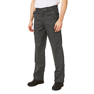 Iron Mountain Workwear Mens Classic Cargo Trousers with Knee Pad Pockets, Grey, 32W (29'' Short Leg)
