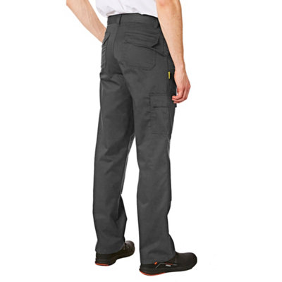 Iron Mountain Workwear Mens Classic Cargo Trousers with Knee Pad Pockets, Grey, 36W (33'' Long Leg)