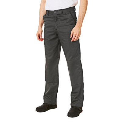 Iron Mountain Workwear Mens Classic Cargo Trousers with Knee Pad Pockets, Grey, 38W (29'' Short Leg)