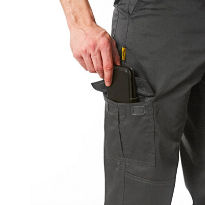Iron Mountain Workwear Mens Classic Cargo Trousers with Knee Pad Pockets, Grey, 38W (29'' Short Leg)