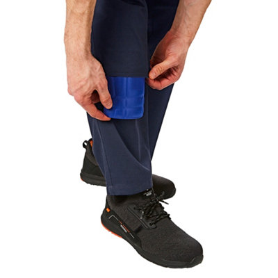 Iron Mountain Workwear Mens Classic Cargo Trousers with Knee Pad Pockets, Navy, 34W (29'' Short Leg)