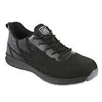 Iron Mountain Workwear Mens S1P SRA HRO Knit Style Safety Shoe, Black/Grey, UK 12/EU 46