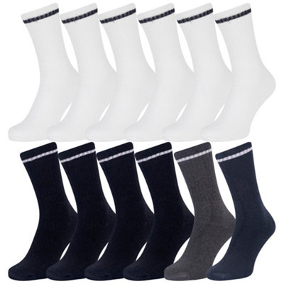 Iron Mountain Workwear Mens Sport Socks, Multi, One Size (12 Pairs)