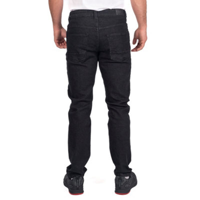 Iron Mountain Workwear Mens Stretch Denim Work Jeans, Black, 32W (29'' Short Leg)