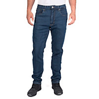 Iron Mountain Workwear Mens Stretch Denim Work Jeans, Denim Blue, 30W (29'' Short Leg)