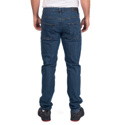 Iron Mountain Workwear Mens Stretch Denim Work Jeans, Denim Blue, 30W (31'' Regular Leg)