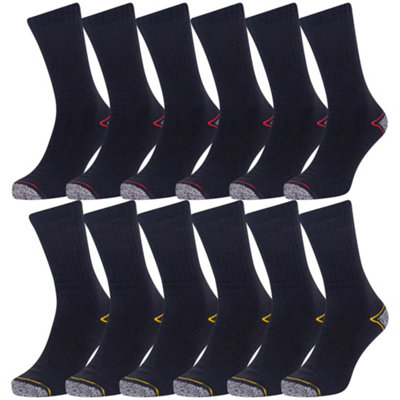 Iron Mountain Workwear Mens Work Socks, Black, One Size (12 Pairs)