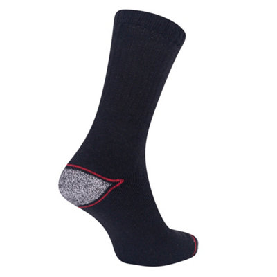 Iron Mountain Workwear Mens Work Socks, Black, One Size (12 Pairs)