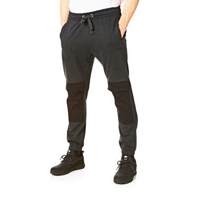 Iron Mountain Workwear Mens Work Sweatpants with Knee Pad Pockets Charcoal Marl 2XL