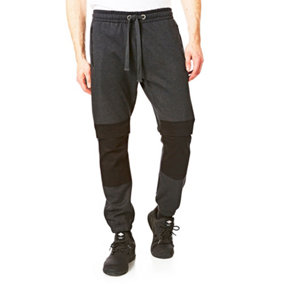 Iron Mountain Workwear Mens Work Sweatpants with Knee Pad Pockets, Charcoal/Marl, Medium