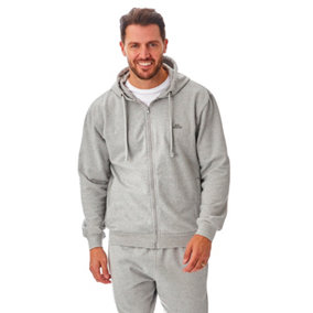 Iron Mountain Workwear Mens Zip Up Hooded Hoodie, Light Grey, 4XL
