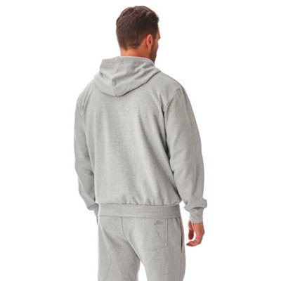 Iron Mountain Workwear Mens Zip Up Hooded Hoodie, Light Grey, XL