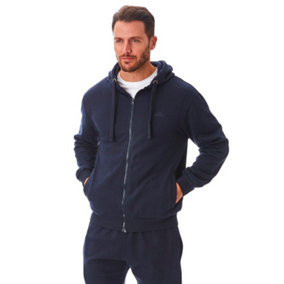 Iron Mountain Workwear Mens Zip Up Hooded Hoodie, Navy, XL