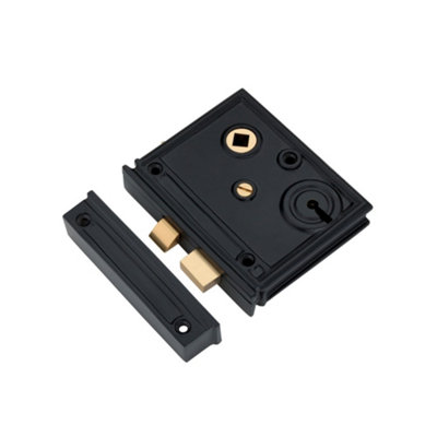 Iron Rim Lock Vertical Black Finish