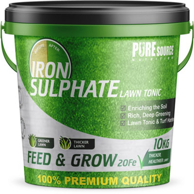 Iron Sulphate 10KG - Makes Grass Greener, Hardens Turf and Prevents Lawn Disease Makes upto 10,000L & Covers upto 10,000m2 by PSN