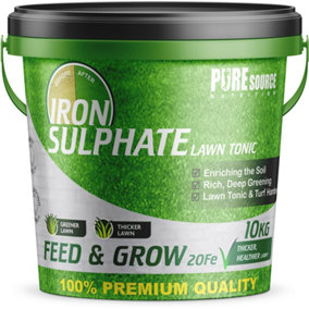 Iron Sulphate 10KG - Makes Grass Greener, Hardens Turf and Prevents Lawn Disease Makes upto 10,000L & Covers upto 10,000m2 by PSN