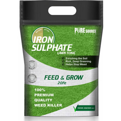 Iron Sulphate 1KG / 1000g - Makes Grass Greener, Hardens Turf and Prevents Lawn Disease Makes upto 500L & Covers upto 500m2 by PSN