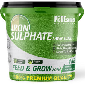 Iron Sulphate 1KG - Makes Grass Greener, Hardens Turf and Prevents Lawn Disease Makes upto 1000L & Covers upto 1000m2 by PSN