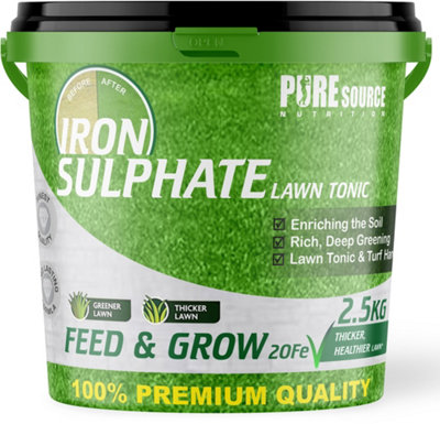 Iron Sulphate 2.5KG - Makes Grass Greener, Hardens Turf and Prevents Lawn Disease Makes upto 2500L & Covers upto 2500m2 by PSN