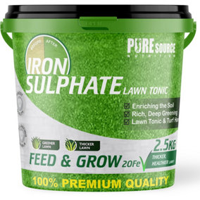 Iron Sulphate 2.5KG - Makes Grass Greener, Hardens Turf and Prevents Lawn Disease Makes upto 2500L & Covers upto 2500m2 by PSN