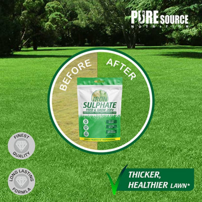 Iron Sulphate 5kg / 5000g Makes Grass Greener, Hardens Turf and Prevents Lawn Disease Makes upto 5000L & Covers upto 5000m2 by PSN