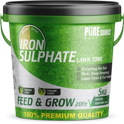 Iron Sulphate 5KG - Makes Grass Greener, Hardens Turf and Prevents Lawn Disease Makes upto 5000L & Covers upto 5000m2 by PSN