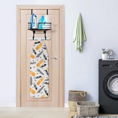 Wall Mount Ironing Board Holder - PBT + Metal Hanger For Laundry Room Organization