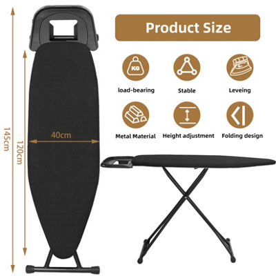 Ironing Board Table Folding Metal Iron,Lightweight Iron Board Rack Foldable Non Slip Adjustable Height