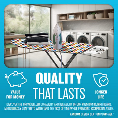 Ironing Board Wide Adjustable Stand Modern Folding Household 30 X 97cm New